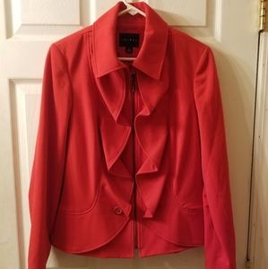 Tribal - Red Ruffle Suit Jacket - Size 8